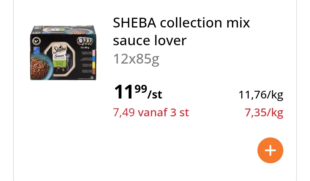Sheba collection sauce lover 12 x 85g in promo