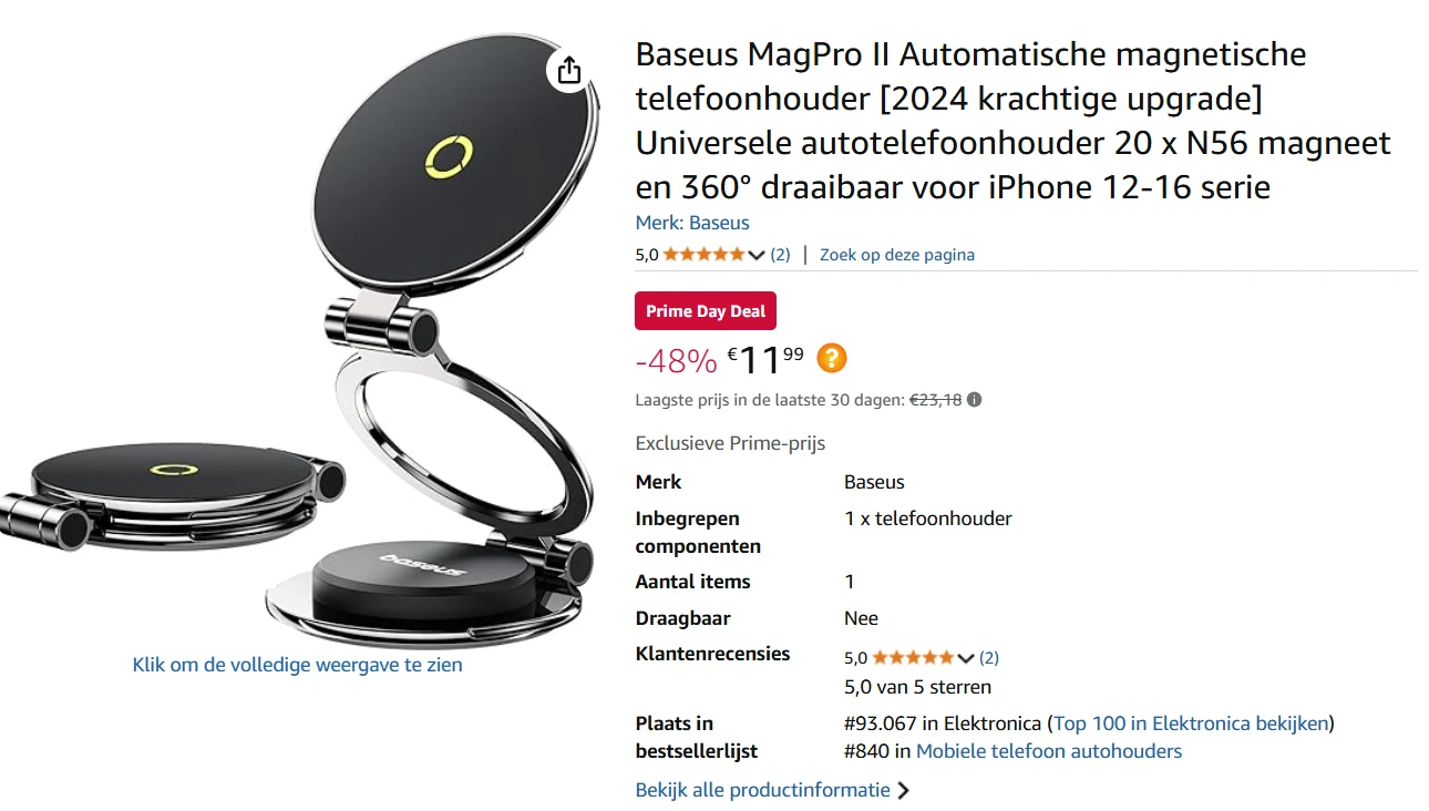 magnetische telefoonhouder