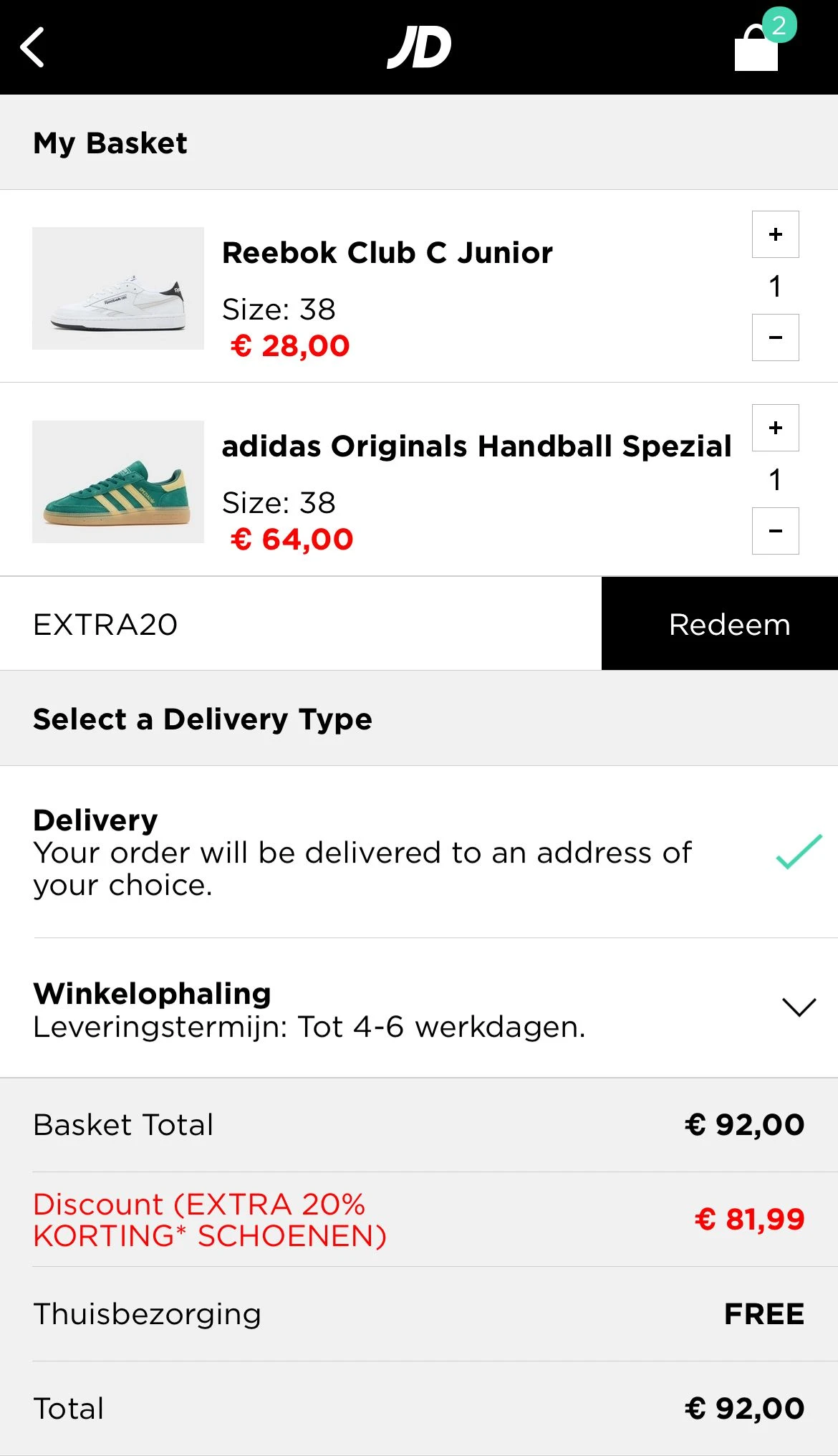 Hoge kortingen bij JD Sports + 20% bovenop de soldenprijzen