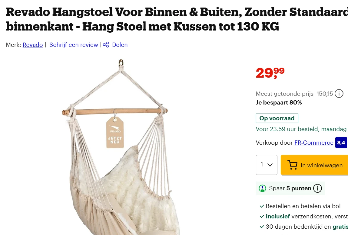 Hangstoel voor binnen & buiten