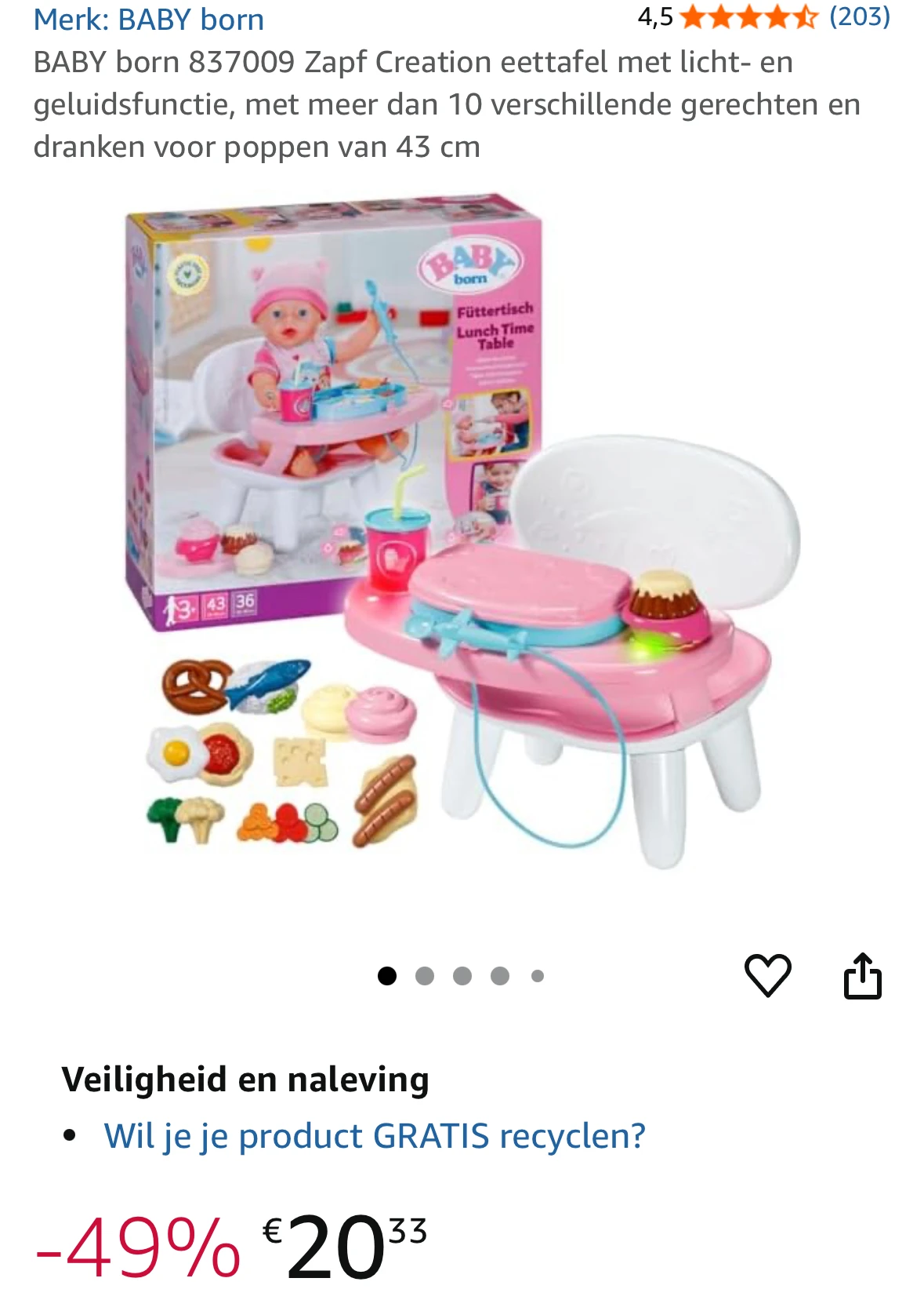 Baby Born eettafel -49%
