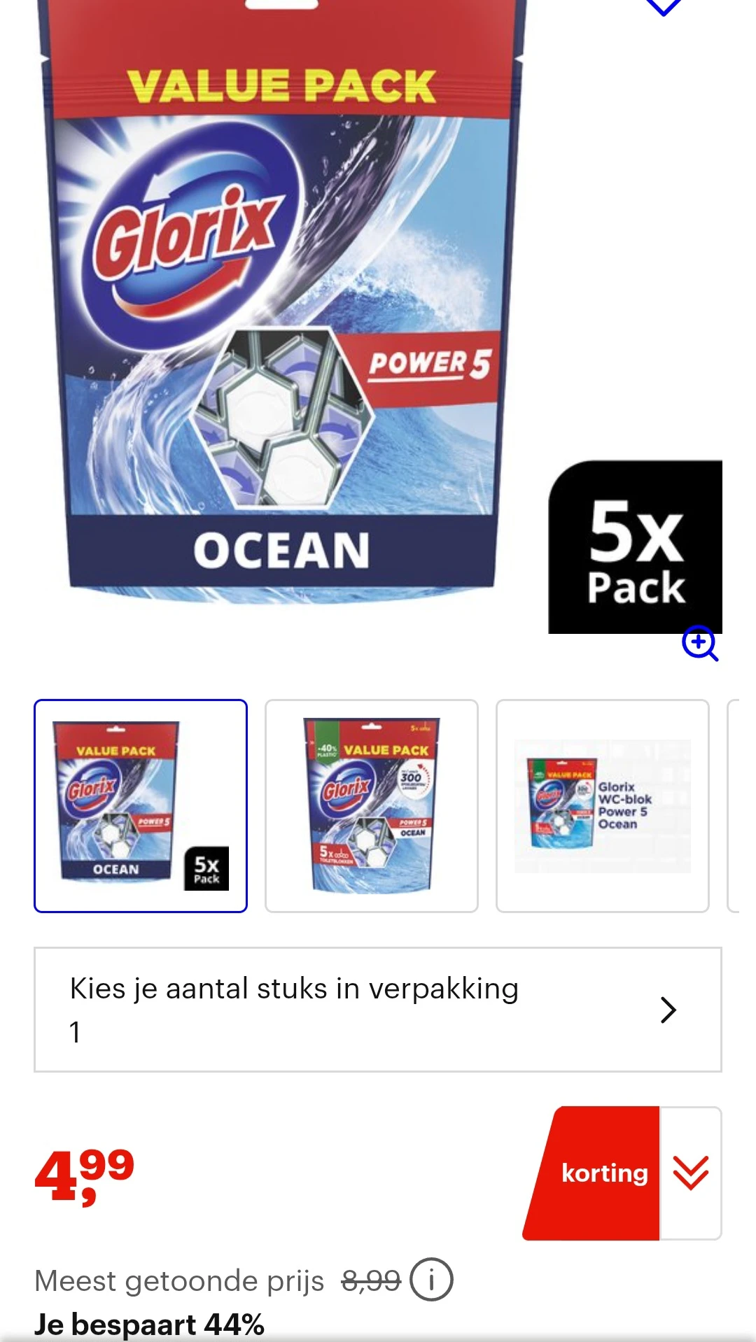 Glorix power 5 wc blokjes oceaan -44% bij bol.com