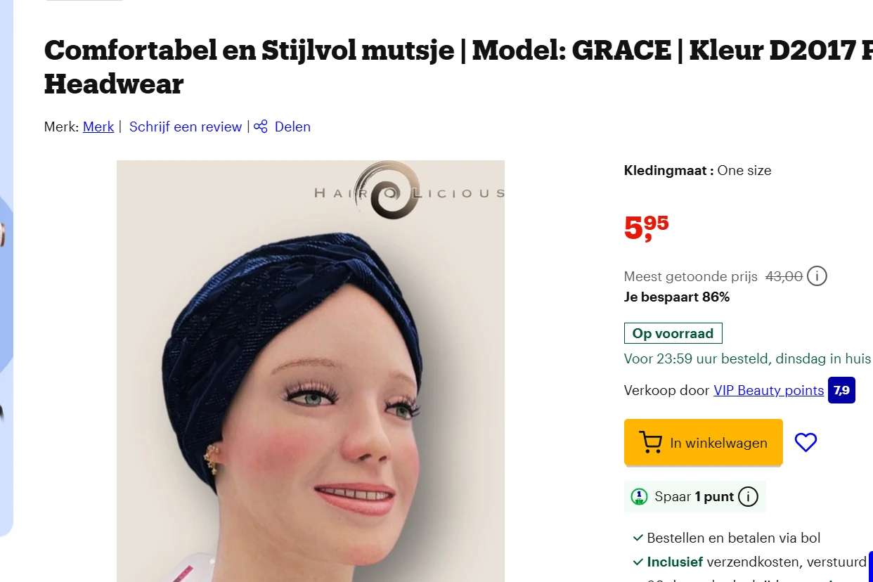 (chemo) mutsje katoen bij bol