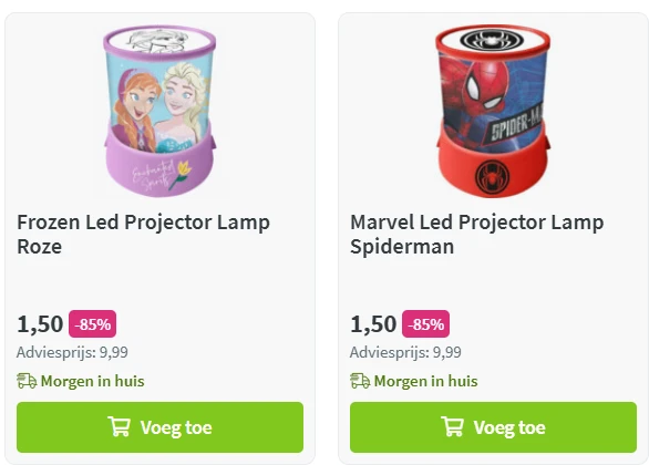 -85% Led projector/Nachtlampje