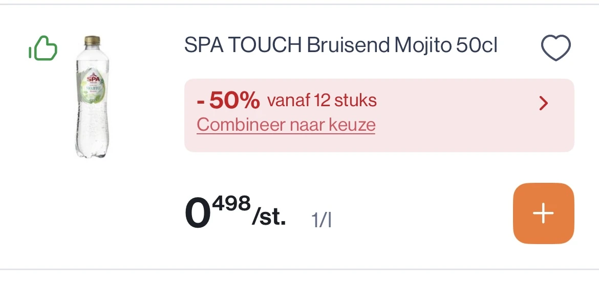 Spa touch mojito bruisend 50 cl -50% extra