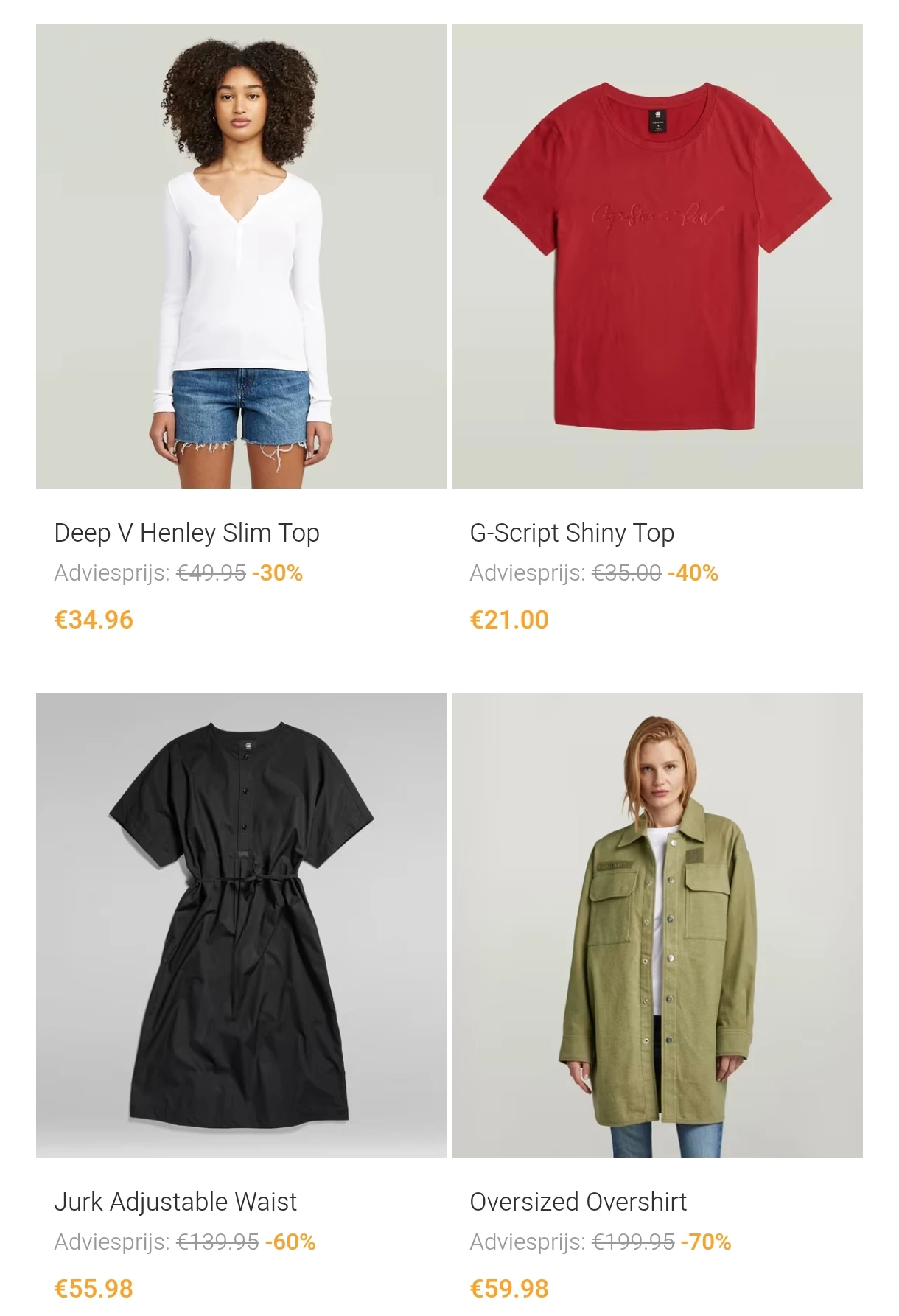 Tot 80% + 15% extra bij G-Star outlet