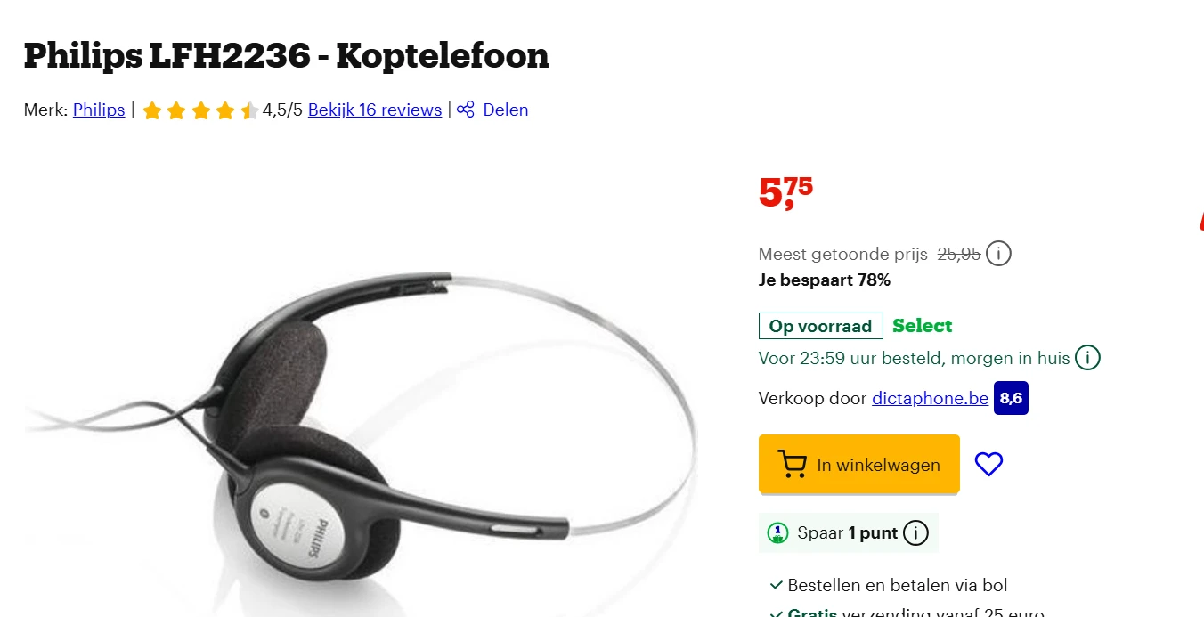 philips hoofdtelefoon