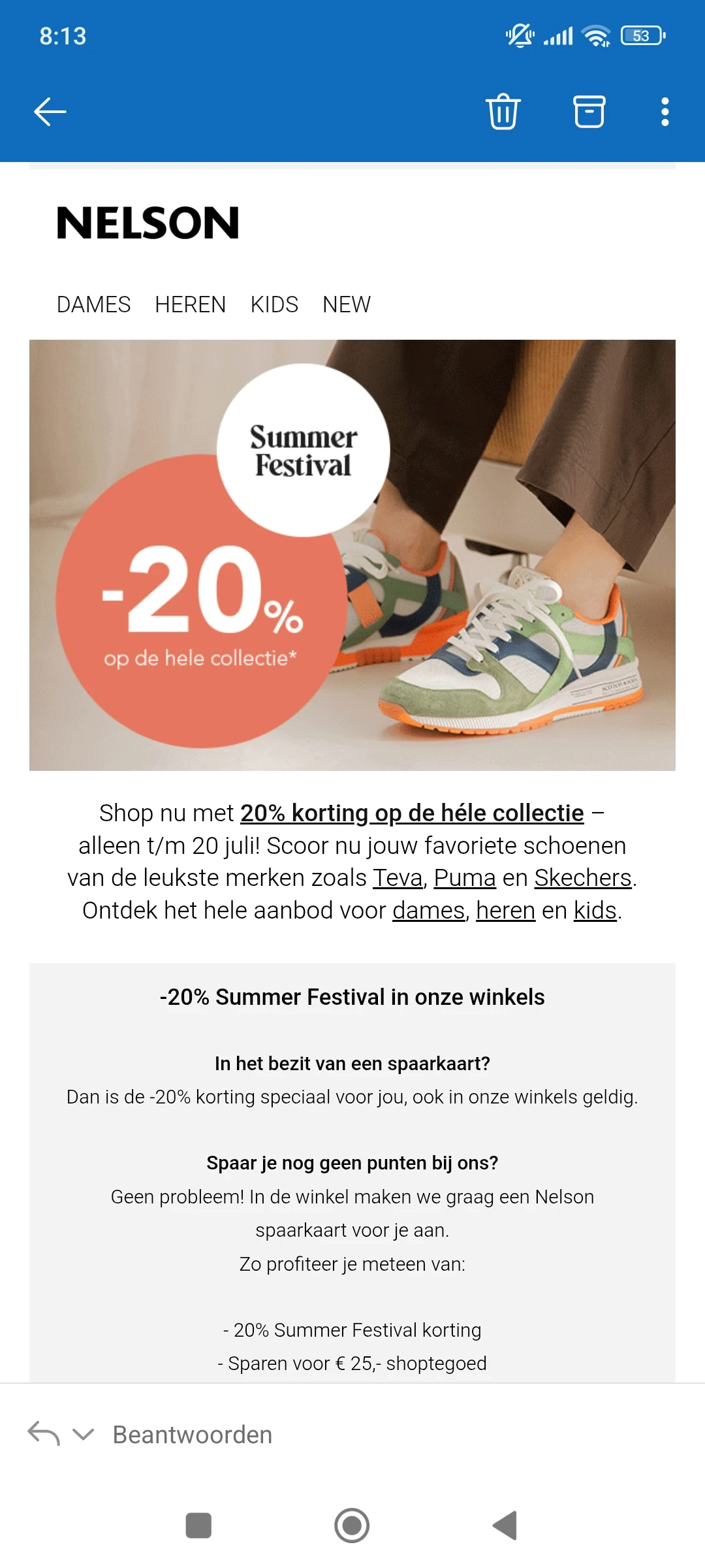 Nelson: 20% korting op de héle collectie
