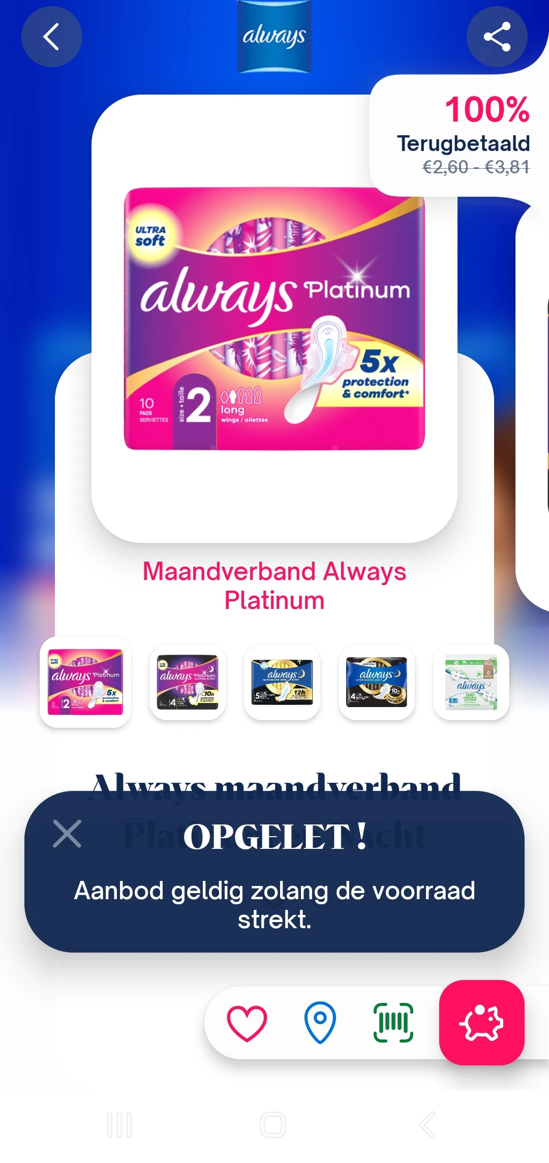 Always platinum 100% terugbetaald