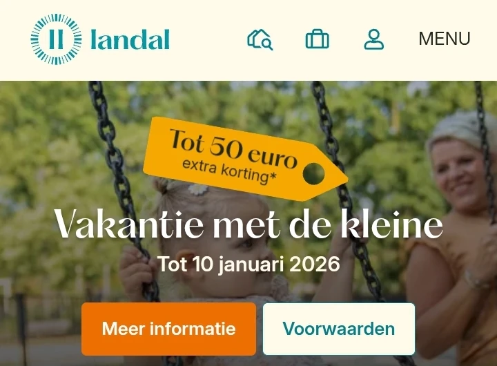 Landal GreenParks tot €50 korting