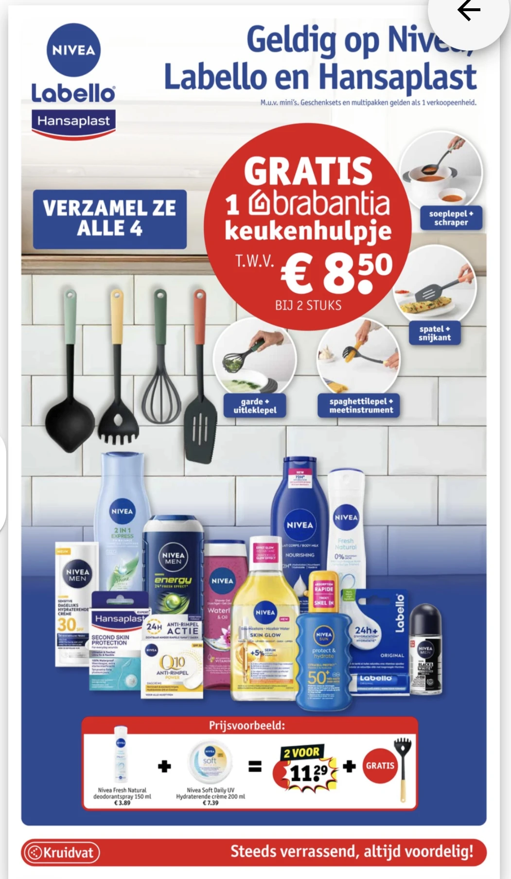 Gatis Brabantia keukenhulpje bij aankoop van 2 deelnemende producten bij Kruidvat