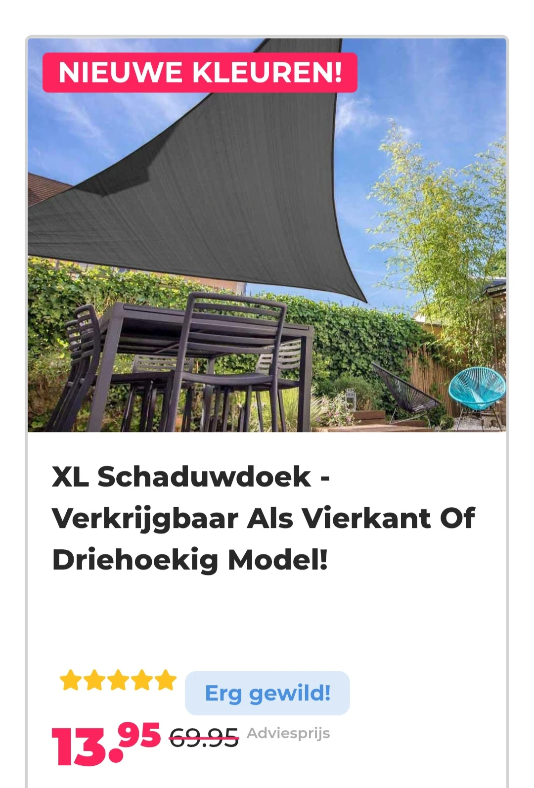 Xl schaduwdoek antraciet driehoek model -80% op voordeelvanger.nl