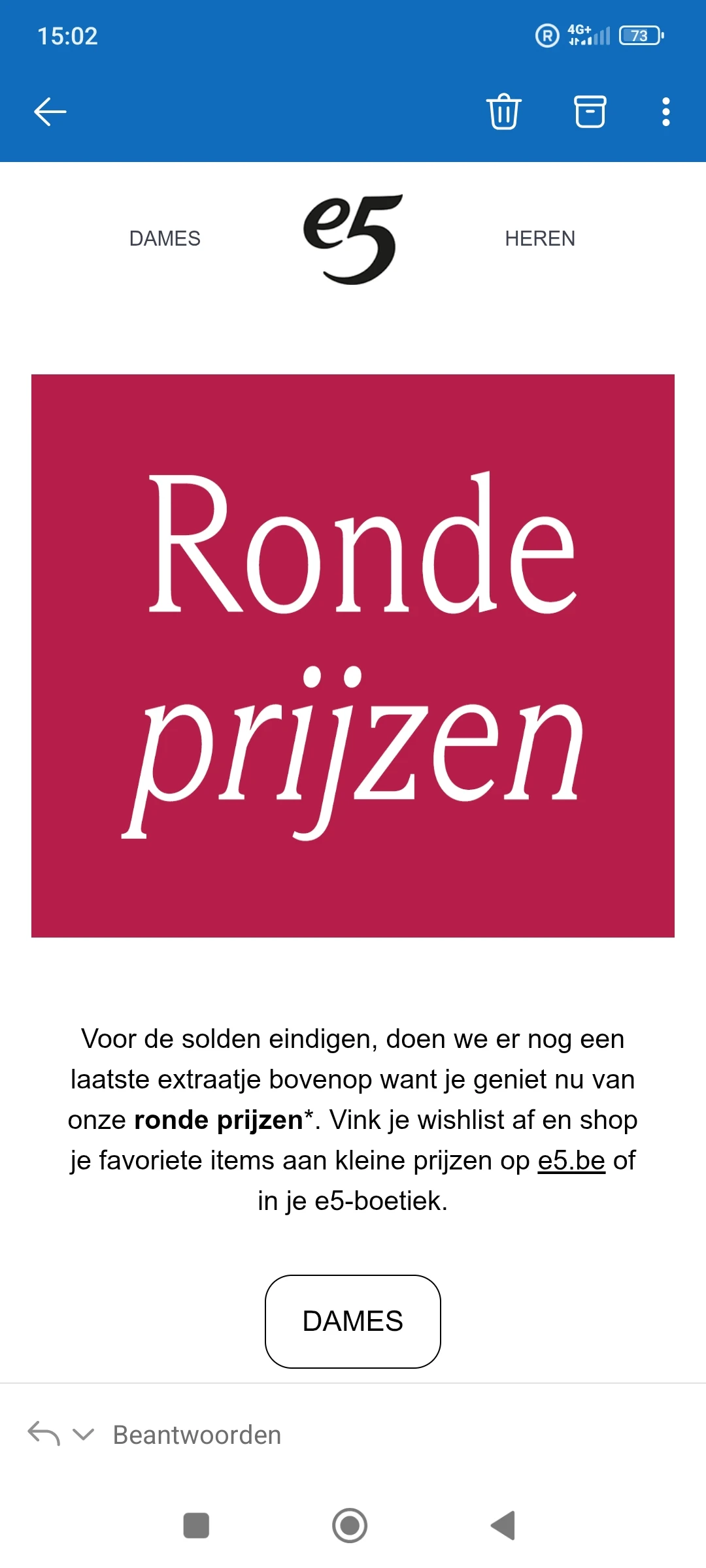 Ronde prijzen bij e5 vanaf €10