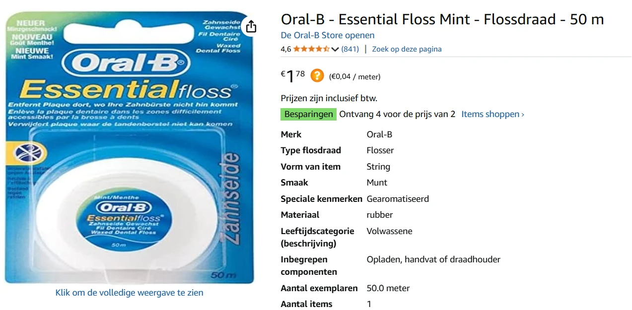 oral b flosdraad