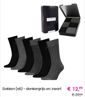 6 paar sokken tommy hilfiger voor 12,99 euro