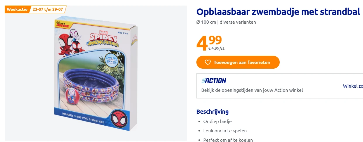 Opblaasbaar zwembadje met strandbal Spidey, Stitch of Paw Patrol