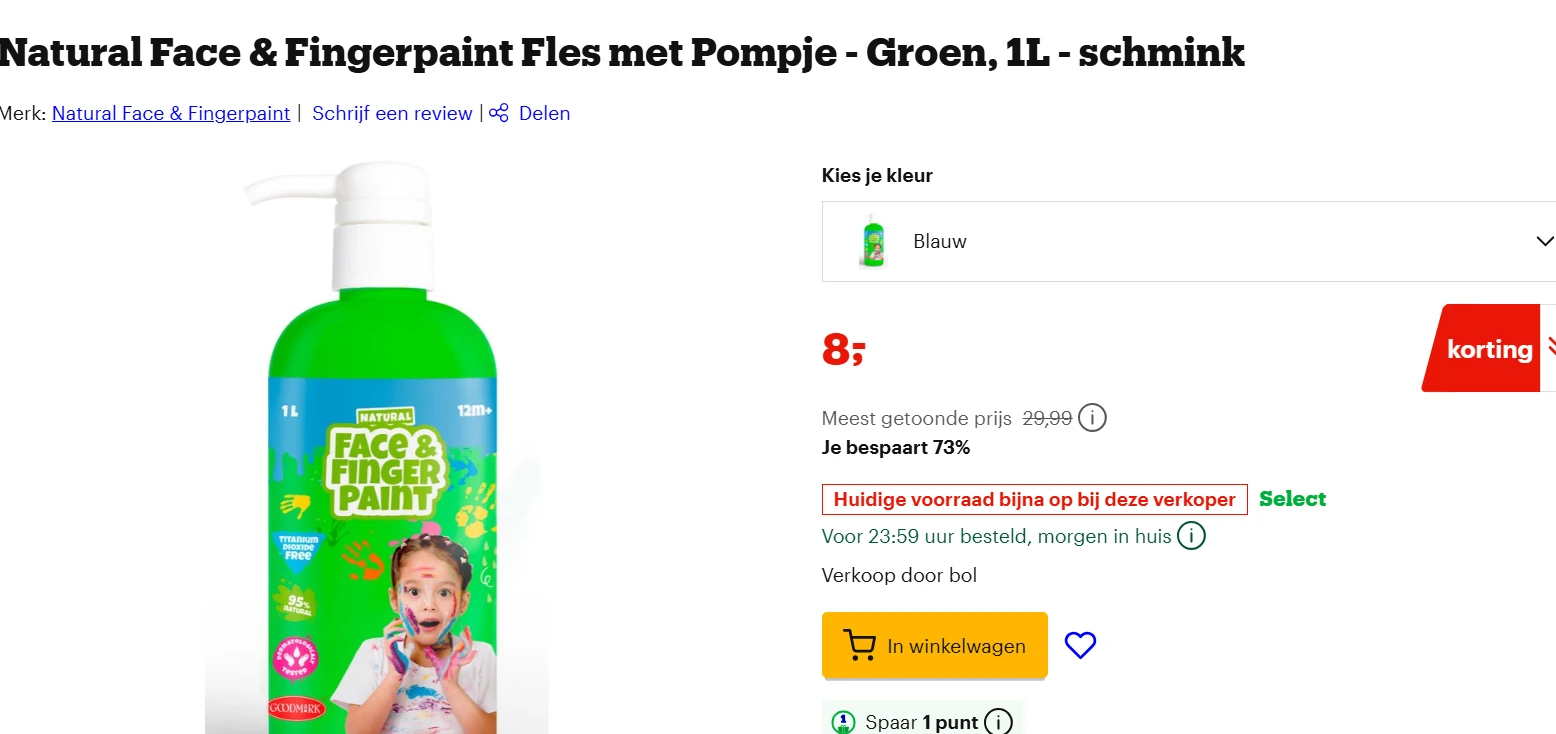 Vingerverf met pompje