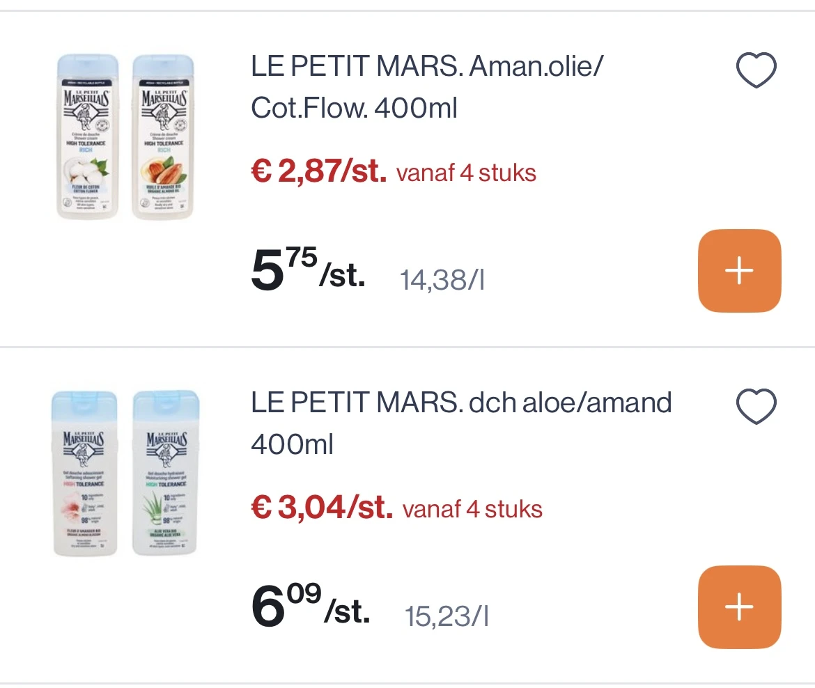 Le petit marseillais -50% reactie Delhaize 2+2