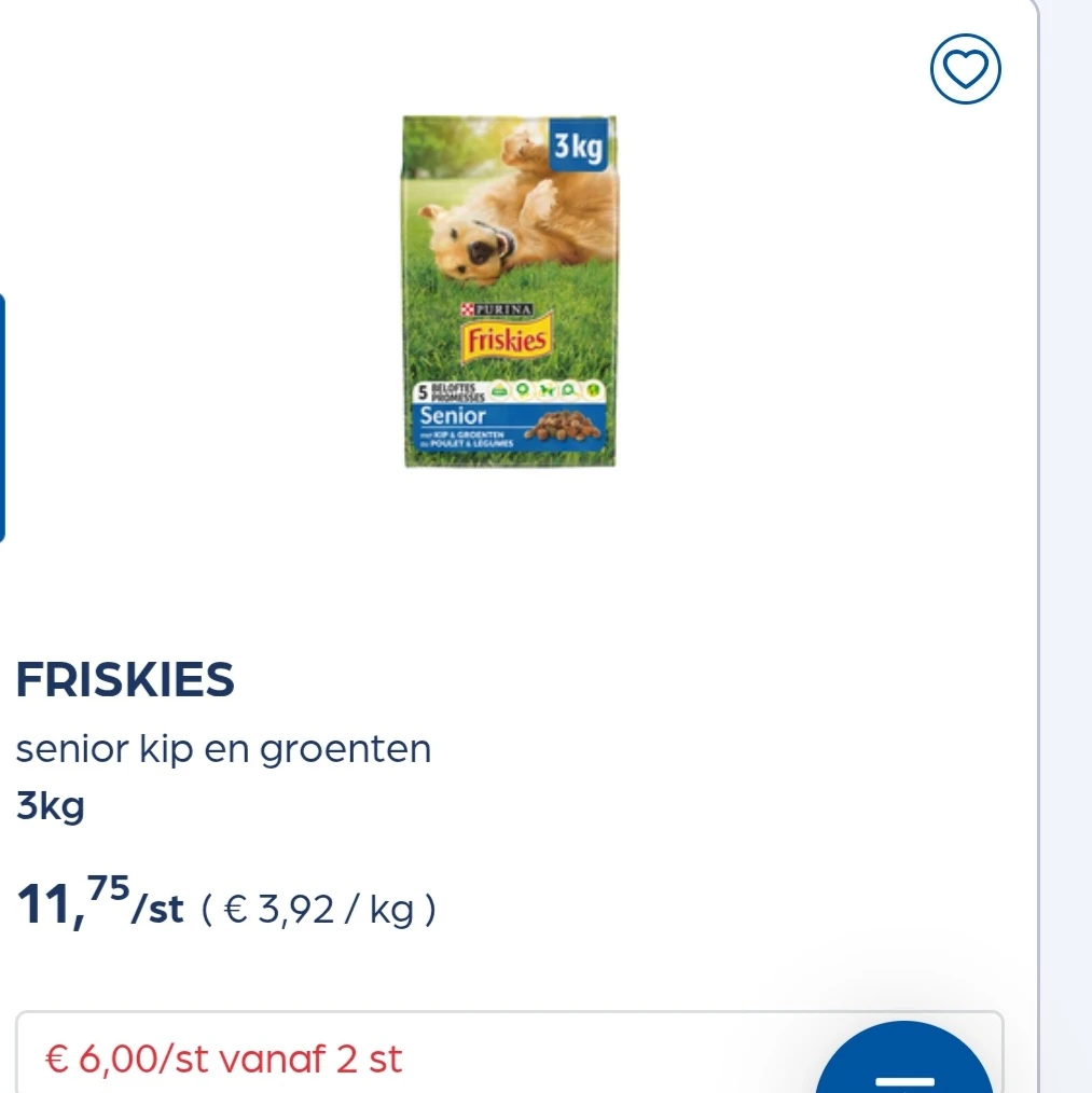 FRISKIES senior kip en groenten 3kg in promo