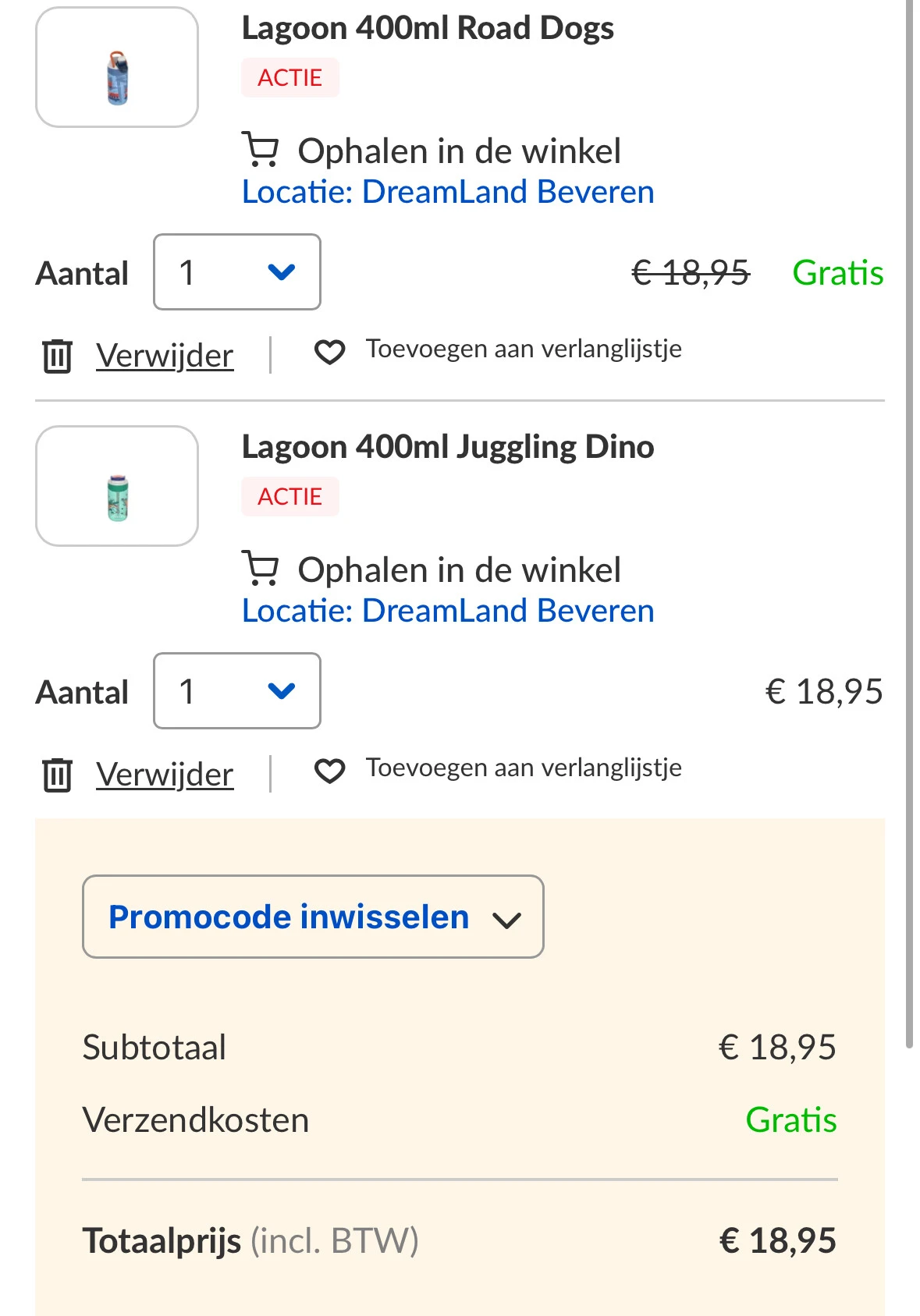 1 +1 gratis op drinkflessen Kambukka kids