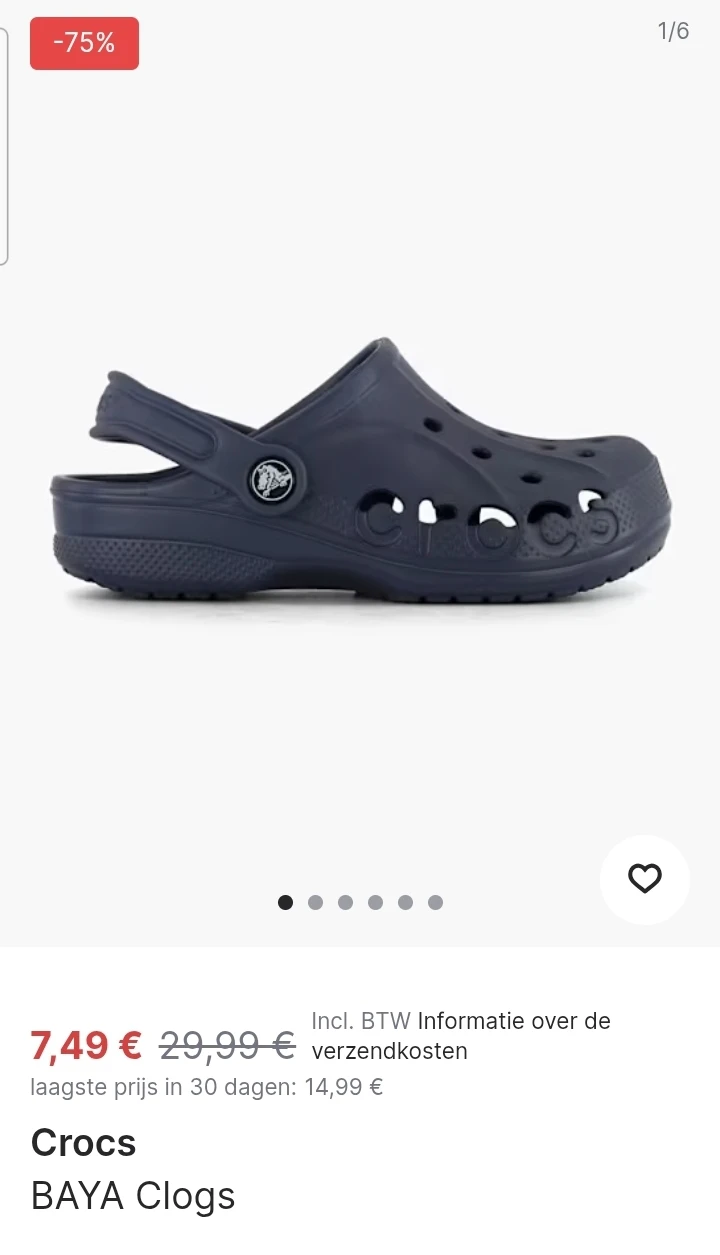 Crocs maat 28/29 en maat 32/33 nu -75%
