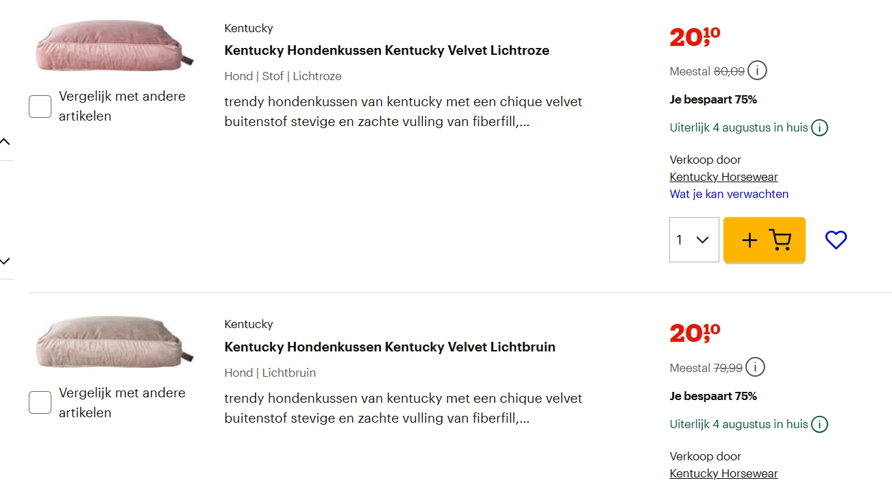 hondenmanden en kussens bij bol