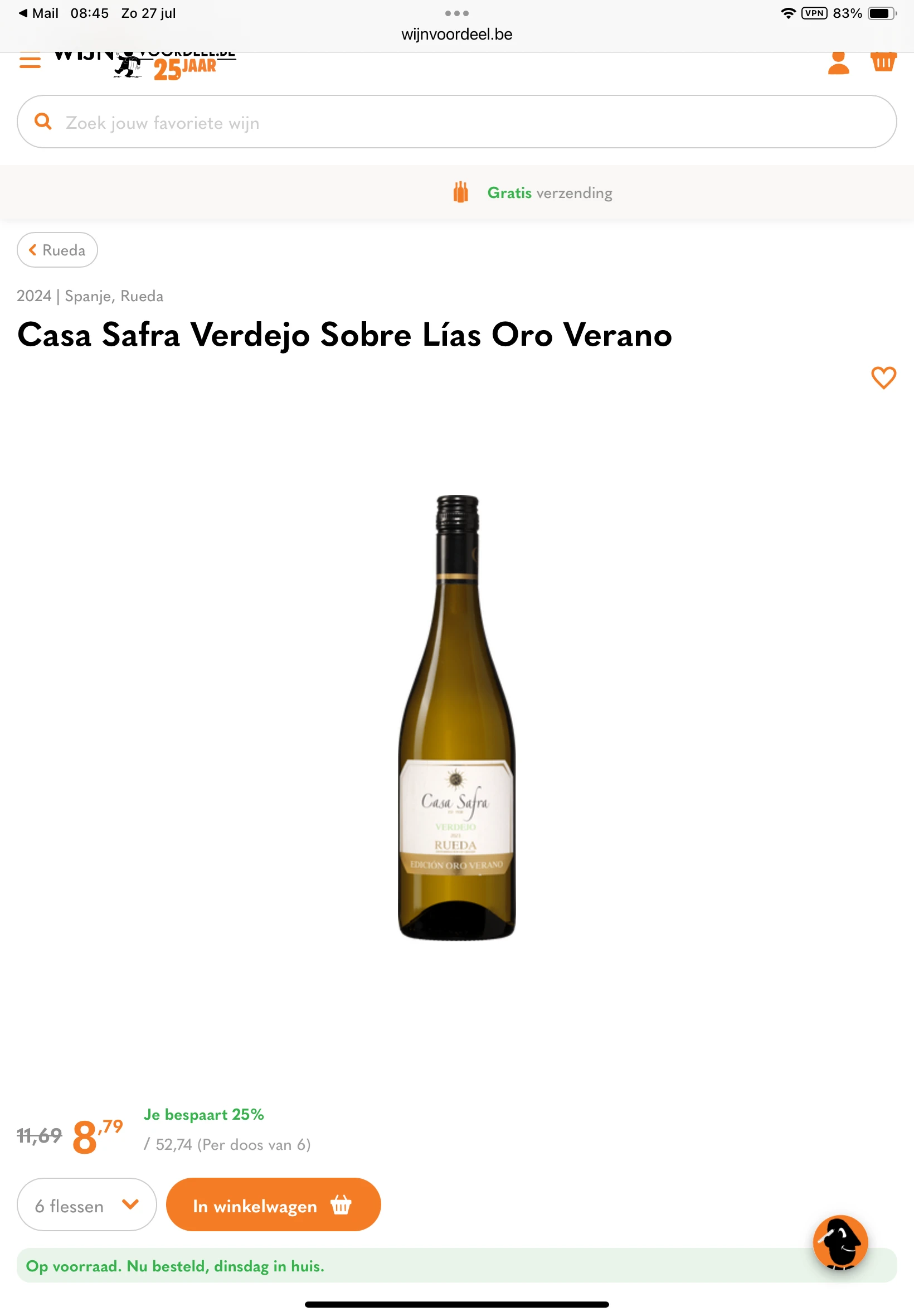 Casa Safra Verdejo Sobre Lías Oro Verano