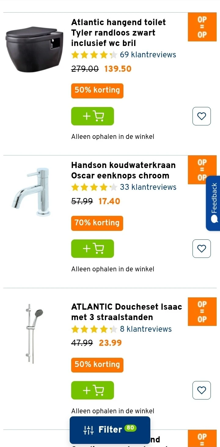 Sanitair outlet tot -70% bij GAMMA