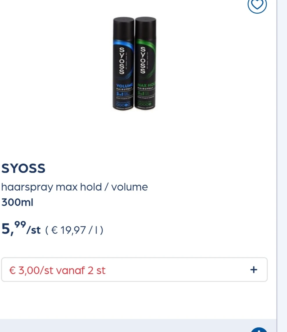 Syoss 50% goedkoper