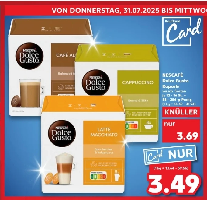 Nescafé Dolce Gusto €3,49/doos bij Kaufland