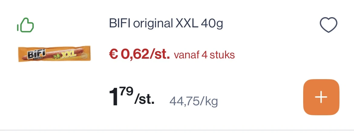 Bifi original XXL 40 gram goedkoper reactie Kruidvat