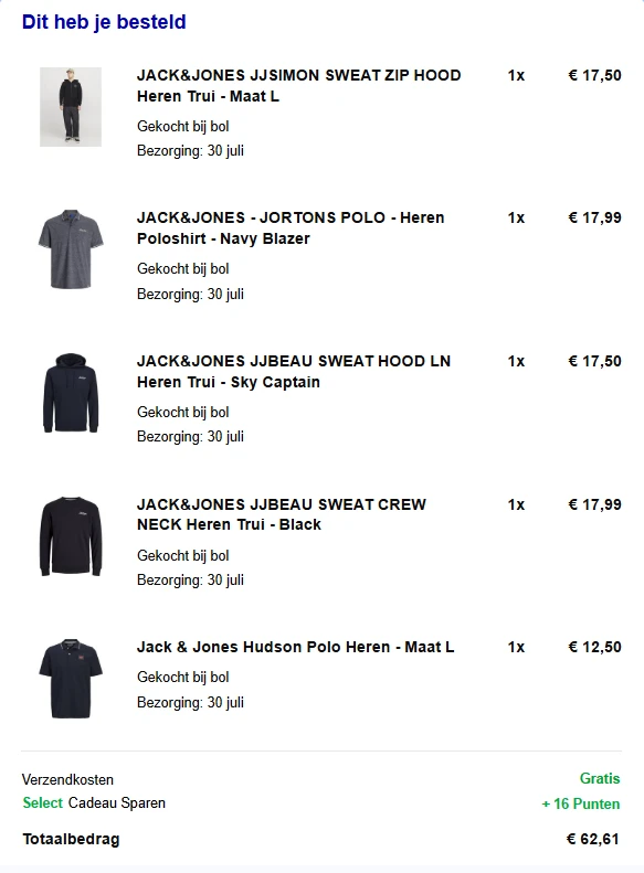 Jack & Jones kleding met 60% korting gekocht