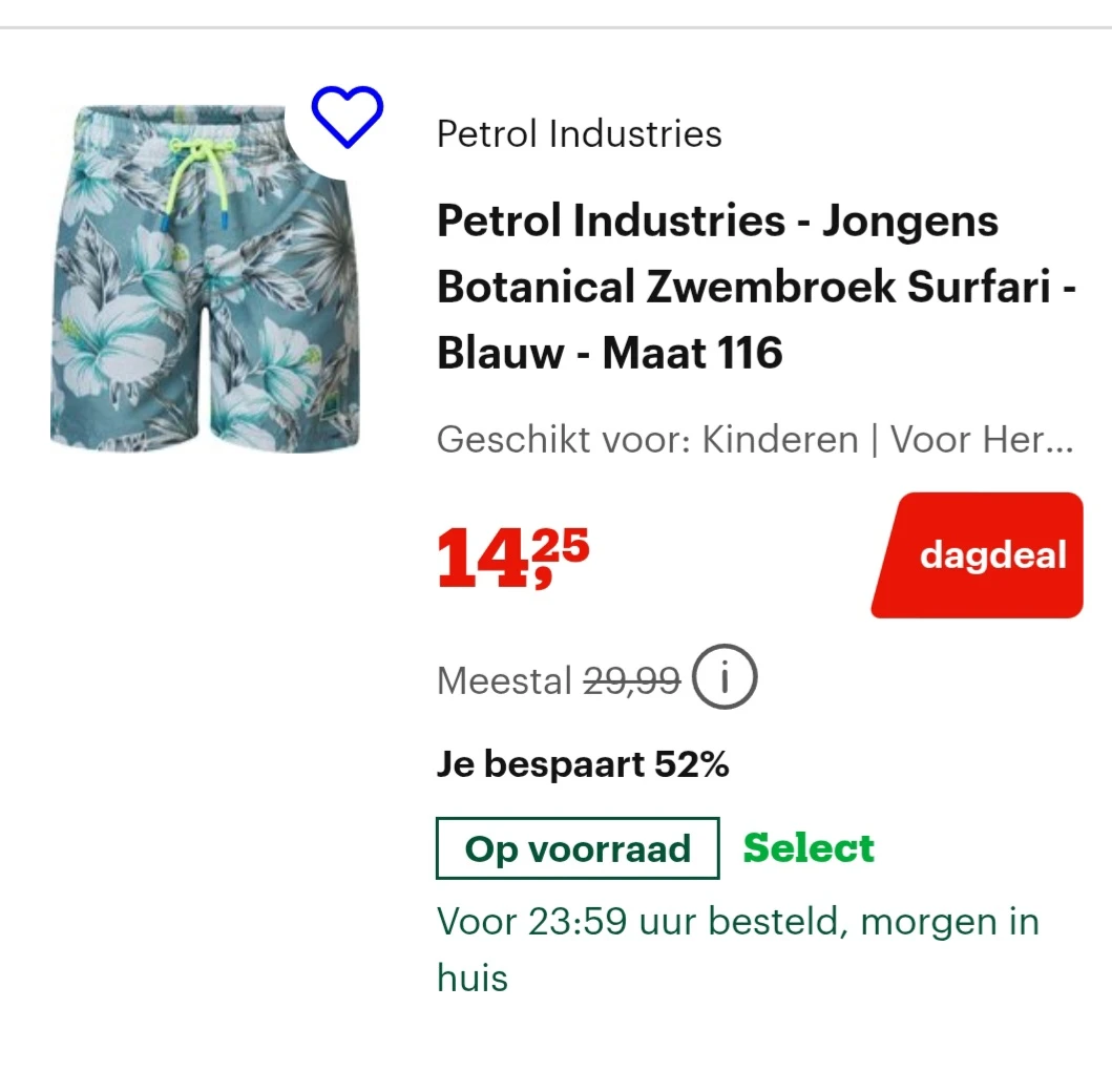 Petrol zwembroek surfari maat 116 -52% op bol.com