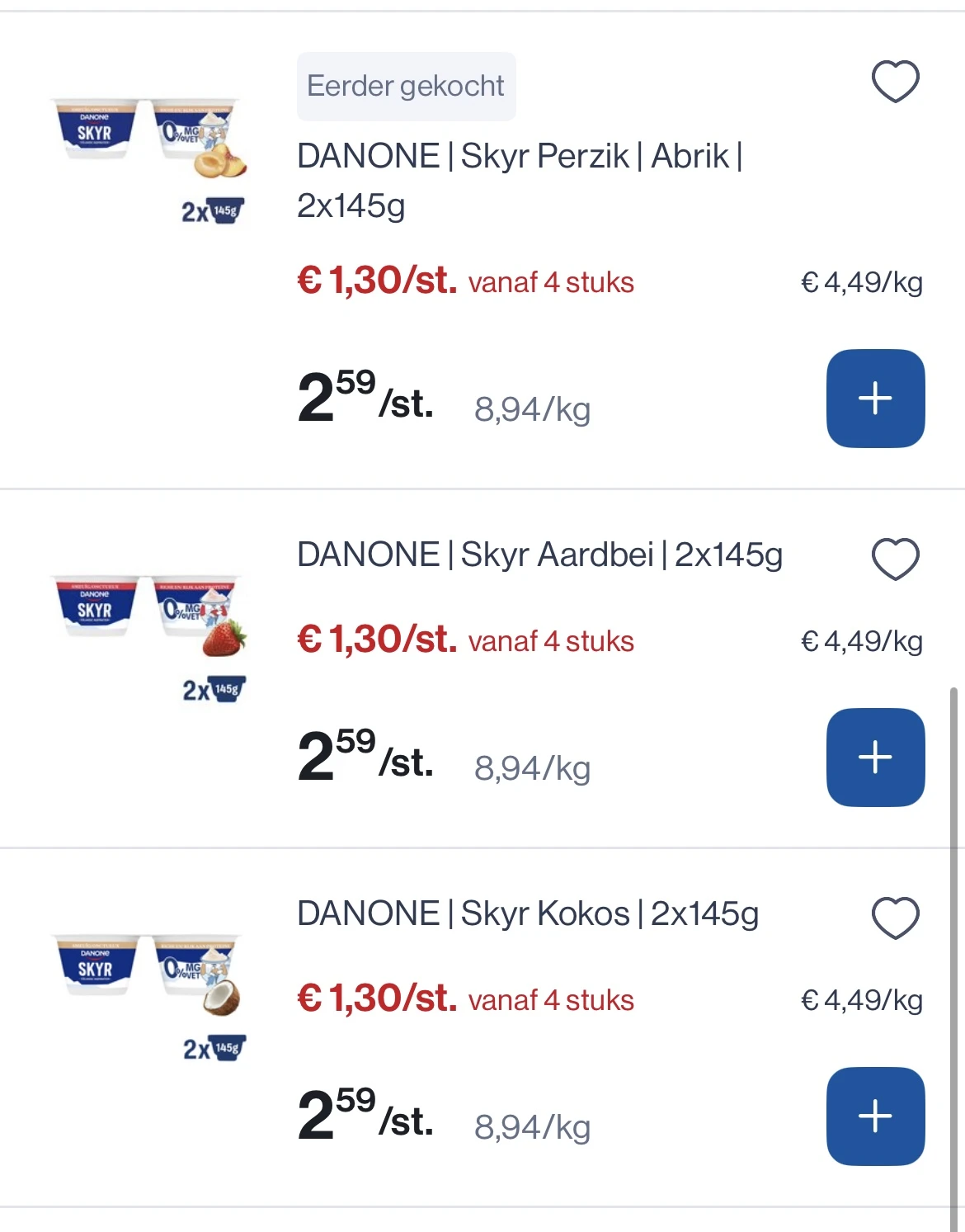 Danone Skyr yoghurt -50%
