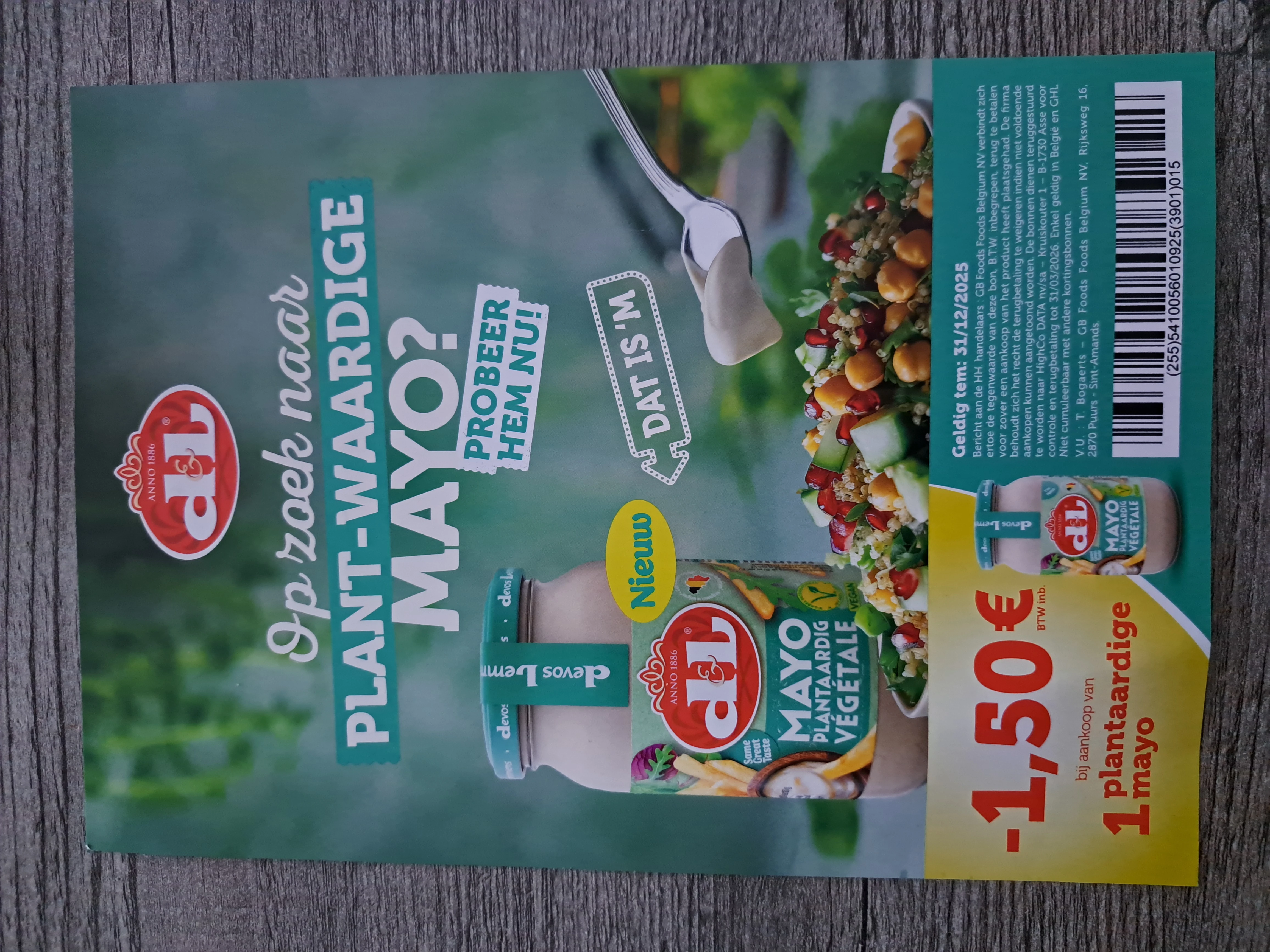 -€1,50 d&l plantaardige mayo