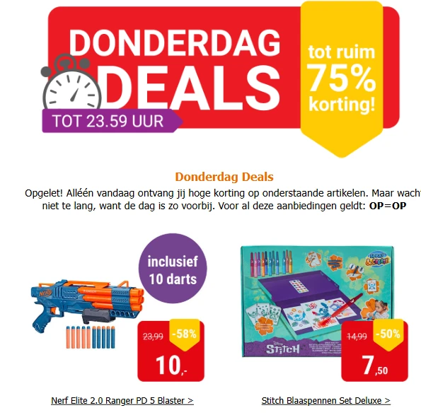 Donderdagdeal Lobbes: tot -75% op selectie speelgoed