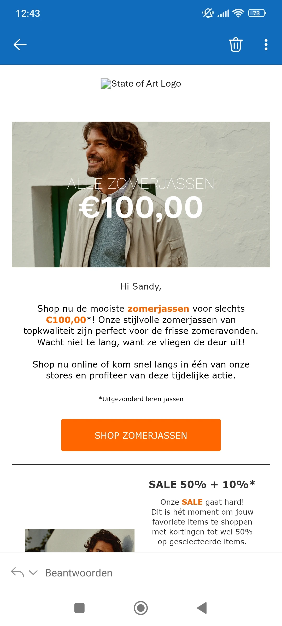 Alle zomerjassen aan €100 bij State of art