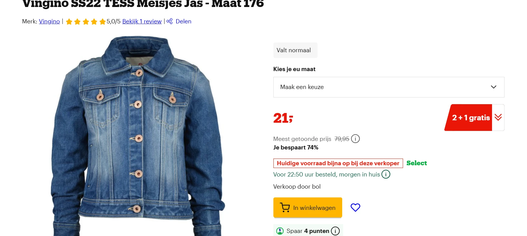 Vingino SS22 TESS Meisjes Jas - Maat 176