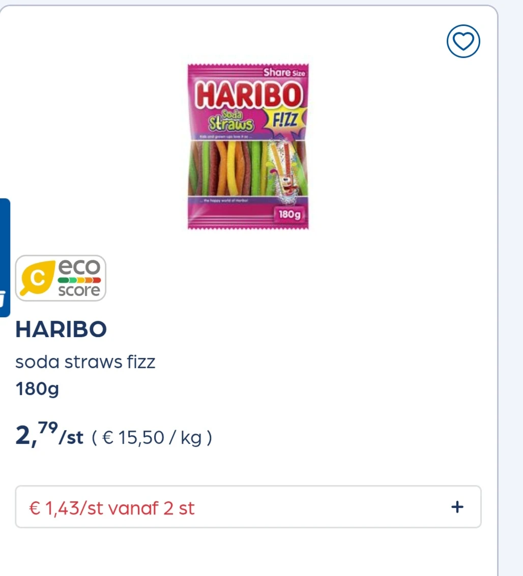Haribo fizz 50% goedkoper