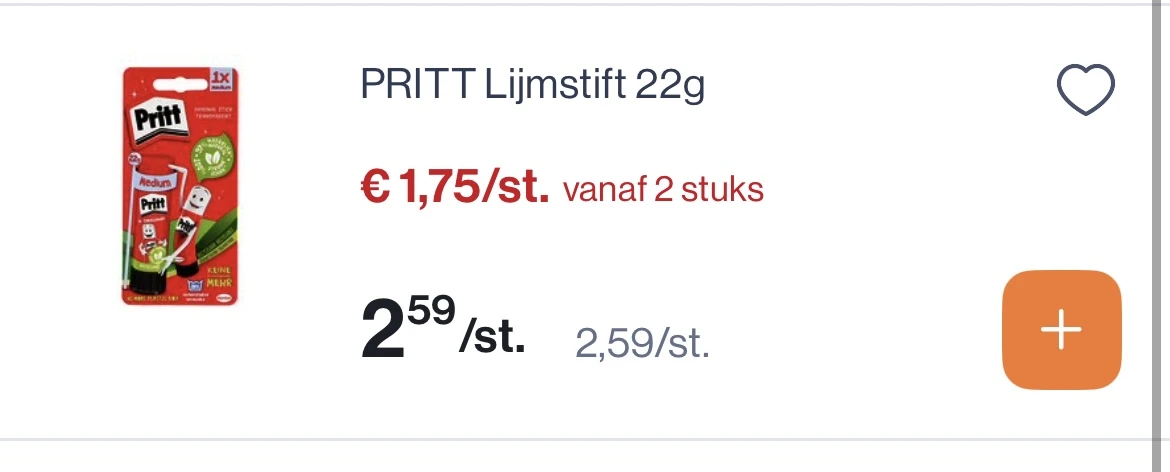 Pritt lijmstift 22 gram -33%