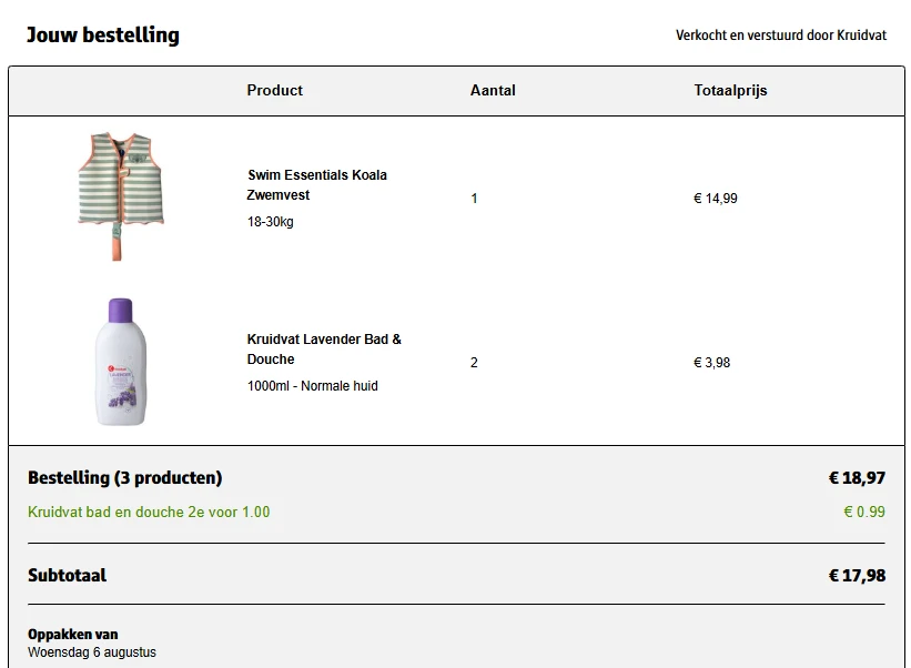 Baby zwemvest goedkoop👶🧼 Kruidvat bad & douche 2e voor €1