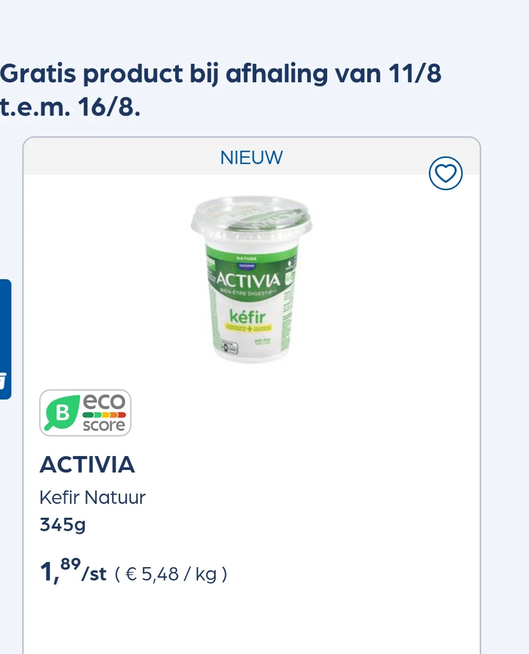 -100% ACTIVIA Kefir Natuur 345g