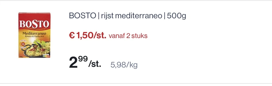 Bosto Bulgur en Bosto rijst mediterranen -50%