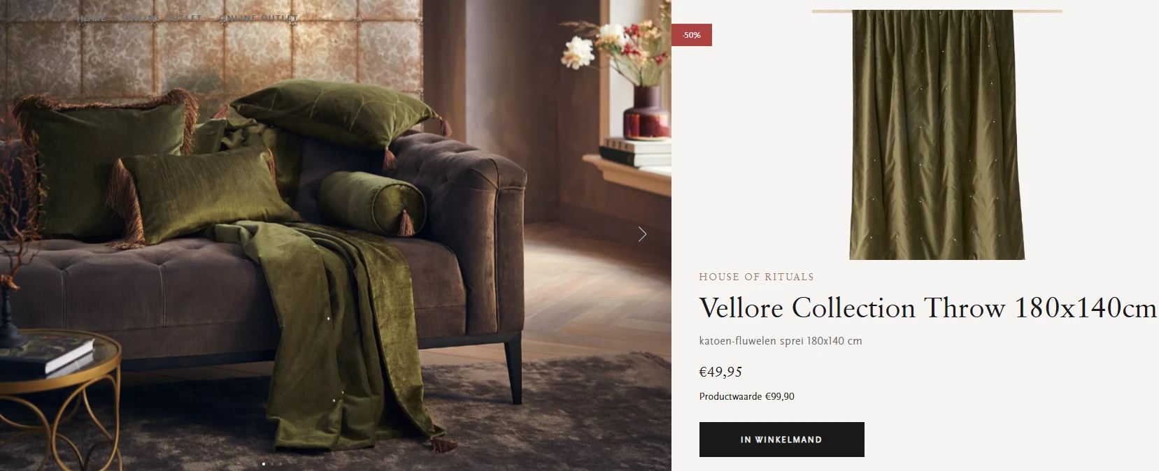 -50% op luxe sprei bij Rituals