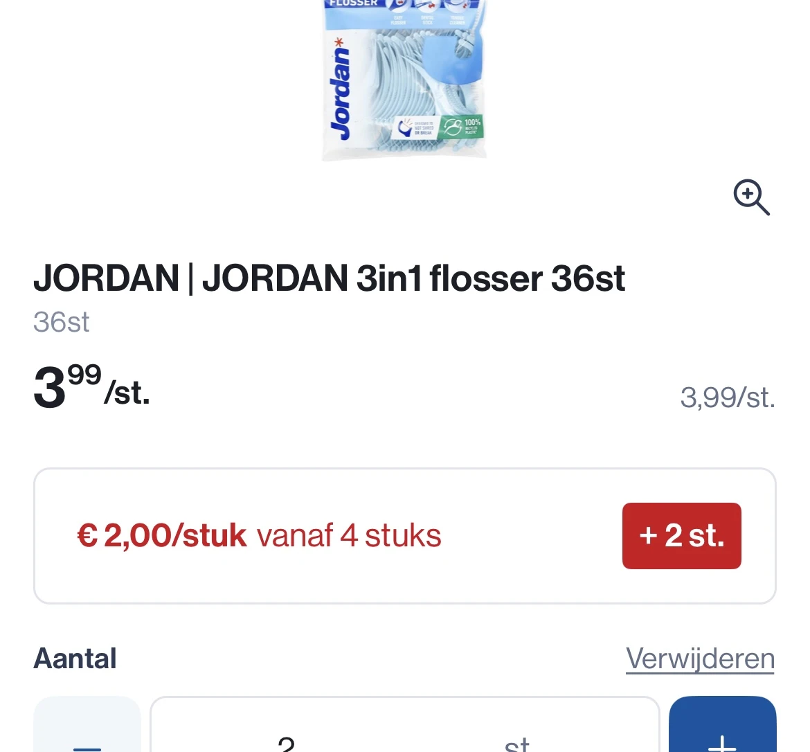 Jordan 3in1 Flosser 36 stuks -50% reactie Kruidvat