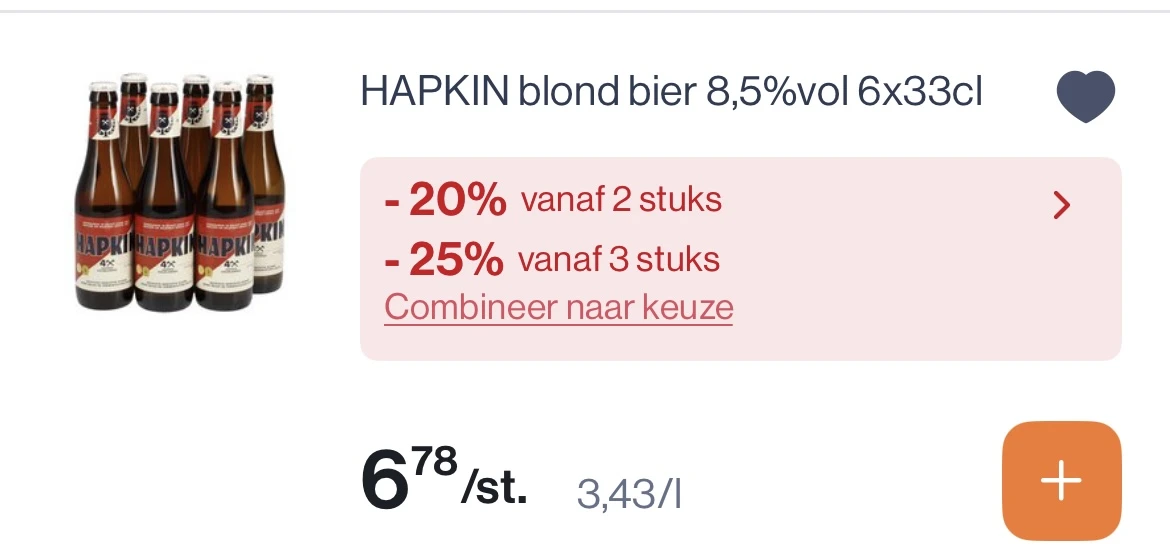 Hapkin blond bier 6x33 cl met mooie korting