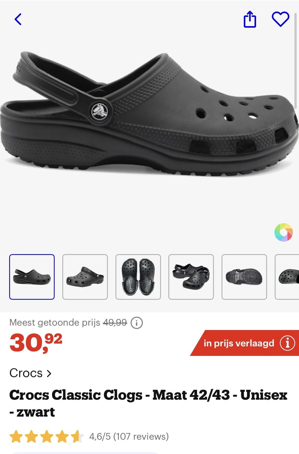 Crocs classic clogs unisex -40% bij bol