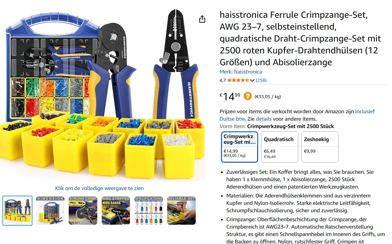 krimpgereedschapsset bij amazon
