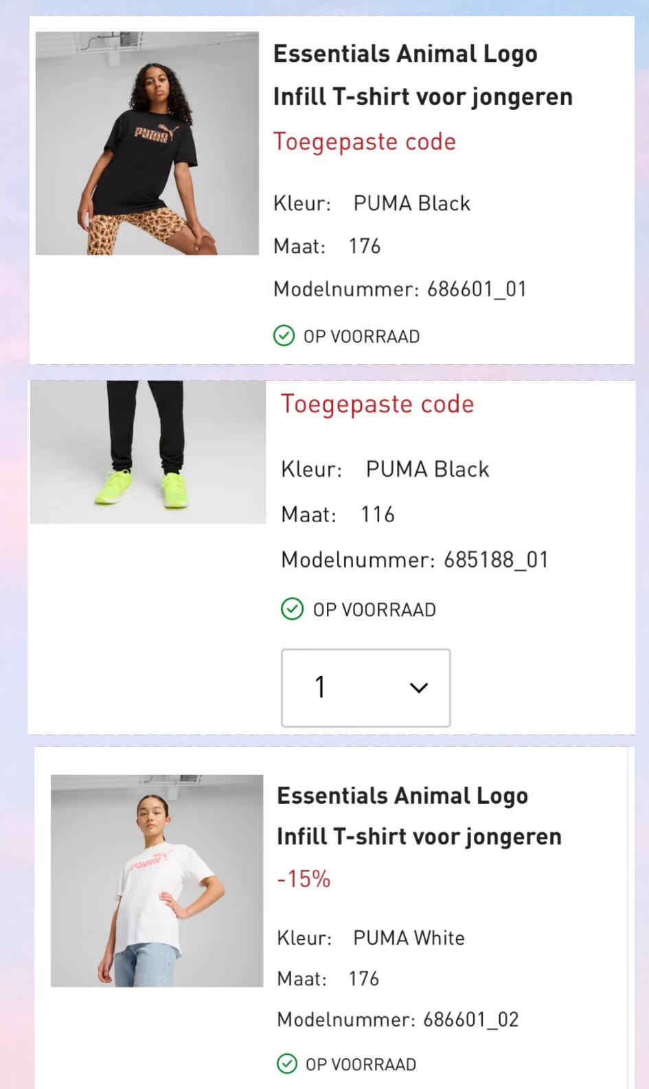 Puma combinatie 2 kortingscodes