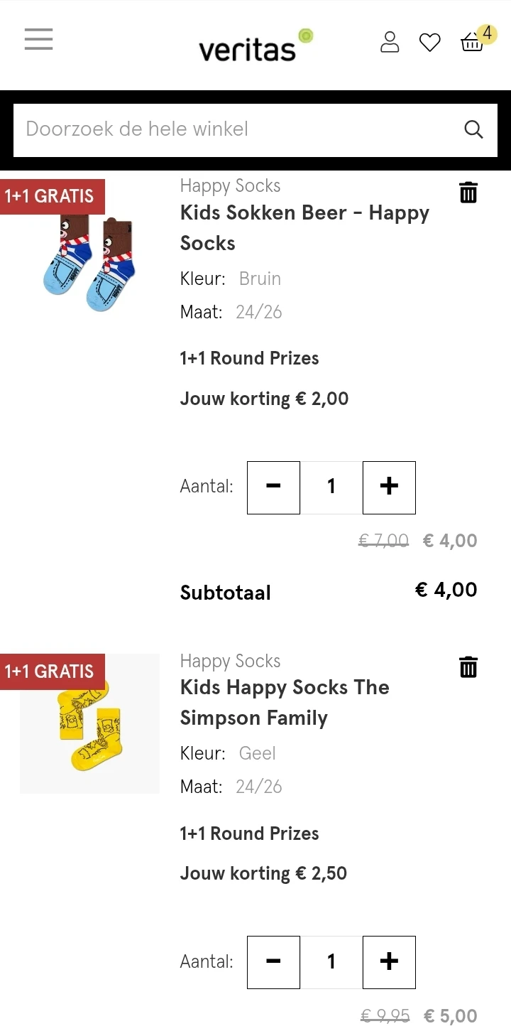 4 paar Happy Socks voor €9